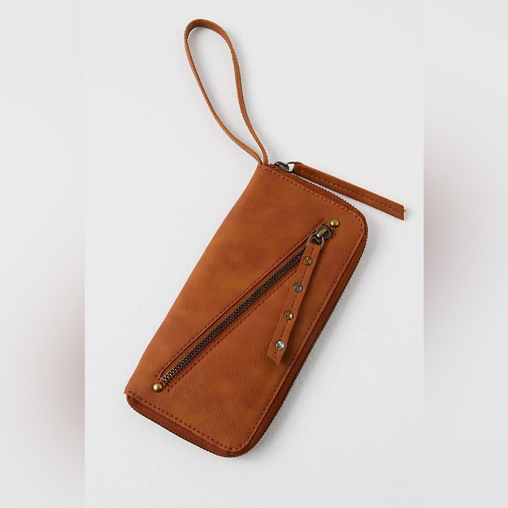 Free People - Distressed Vegan Leather Wallet (Brown) - Picture 2 of 9